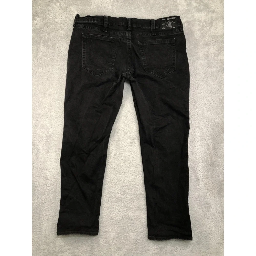 True Religion Jeans Men 44x32 Black Geno Relaxed Slim Denim